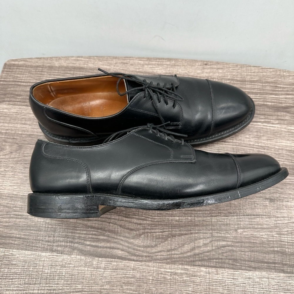 ALLEN EDMONDS Black leather men's oxford Lace up hand crafted dress shoe. 12D - Picture 8 of 11